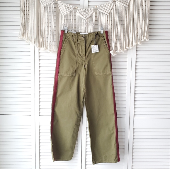 ZARA WOMAN Worker Straight Utility Glitter Pants 2 - Picture 3 of 8